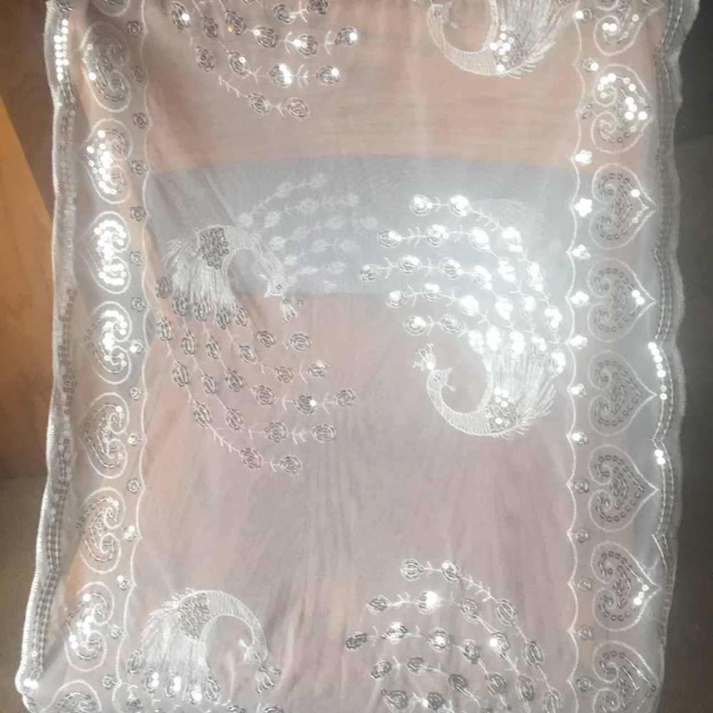 Vintage lace and sequin shawl